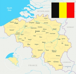  Carte magnétique de Belgique, illustré, COLOREE