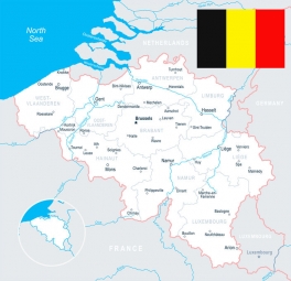  Carte magnétique de Belgique, illustré, COLOREE
