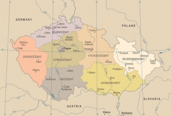  Carte magnétique de la Tchéquie, vintage, détaillée