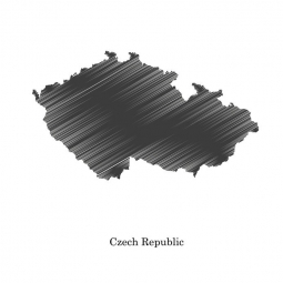  Carte magnétique de la Tchéquie, illustré, gris