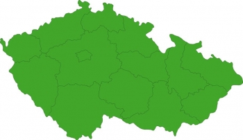  Carte magnétique de la Tchéquie, illustré, vert