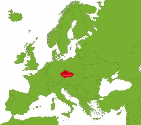 Carte magnétique de la Tchéquie, illustré, vert