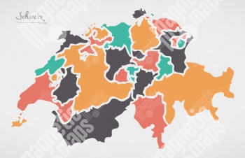  Carte magnétique de la Suisse, illustré, COLOREE