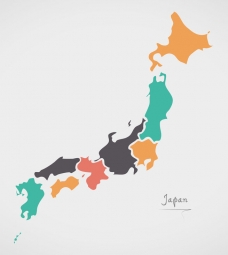  Carte magnétique du Japon, illustré, COLOREE