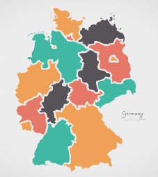  Carte magnétique de l'Allemagne, illustré, COLOREE