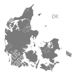  Carte magnétique du Danemark, illustré, gris