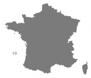  Carte magnétique France, illustré, gris