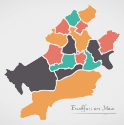  Carte magnétique de Francfort, illustré, COLOREE