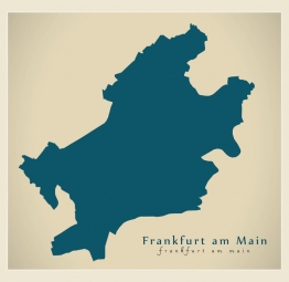  Carte magnétique de Francfort, illustré, bleu