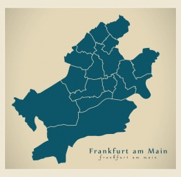 Carte magnétique de Francfort, illustré, bleu