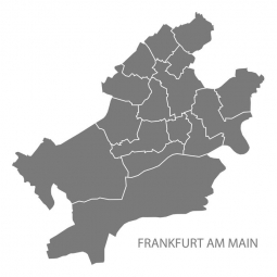  Carte magnétique de Francfort, illustré, gris