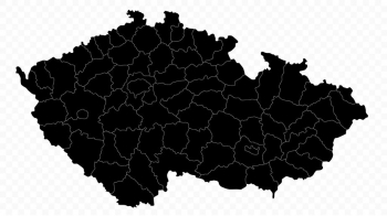  Carte magnétique de la Tchéquie, illustré, noir