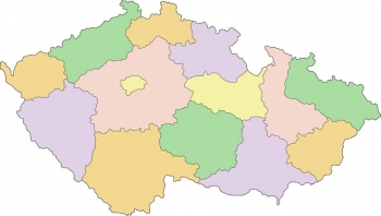  Carte magnétique de la Tchéquie, illustré, COLOREE