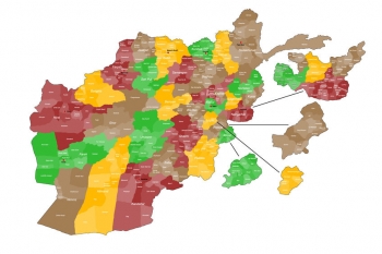  Carte magnétique de l'Afghanistan, administrative, COLOREE