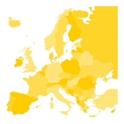  Carte magnétique de l'Europe, illustré, jaune
