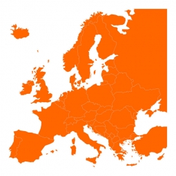  Carte magnétique de l'Europe, illustré, orange